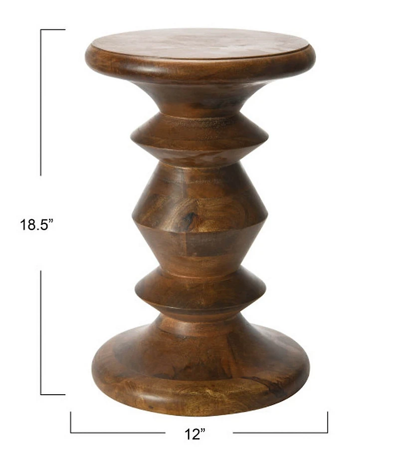 Creative Co Op Berns Mid Century Modern Solid Wood End Accent Table or Stool