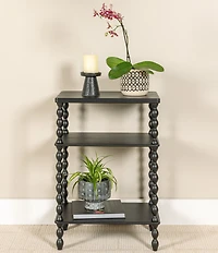 Creative Co Op 3-Tier Wooden Bobbin Spindle Leg Rectangular Accent Table