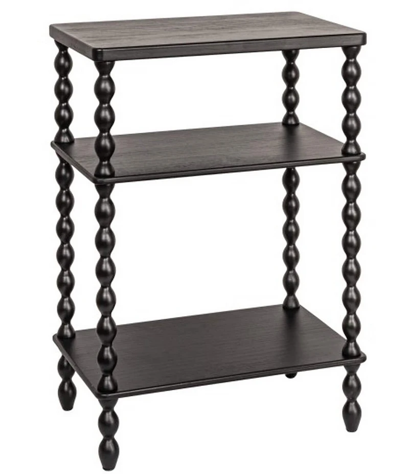 Creative Co Op 3-Tier Wooden Bobbin Spindle Leg Rectangular Accent Table