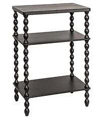 Creative Co Op 3-Tier Wooden Bobbin Spindle Leg Rectangular Accent Table