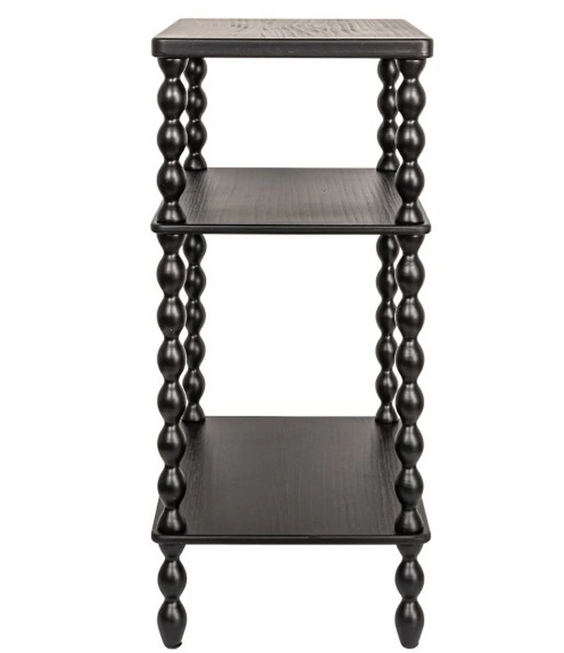 Creative Co Op 3-Tier Wooden Bobbin Spindle Leg Rectangular Accent Table