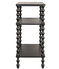 Creative Co Op 3-Tier Wooden Bobbin Spindle Leg Rectangular Accent Table