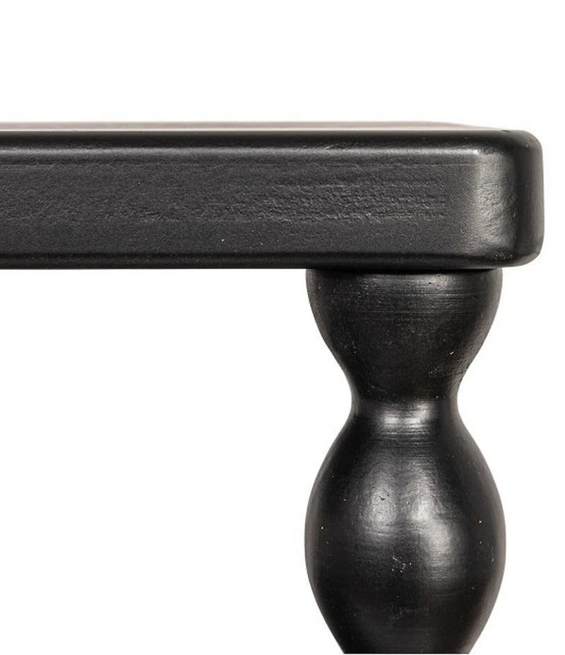 Creative Co Op 3-Tier Wooden Bobbin Spindle Leg Rectangular Accent Table