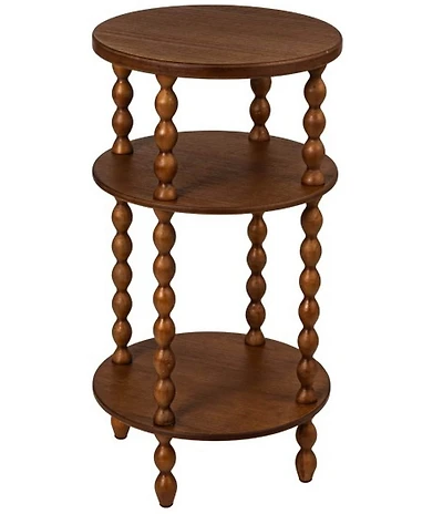 Creative Co Op Bobbin Leg Round Wood Accent Table