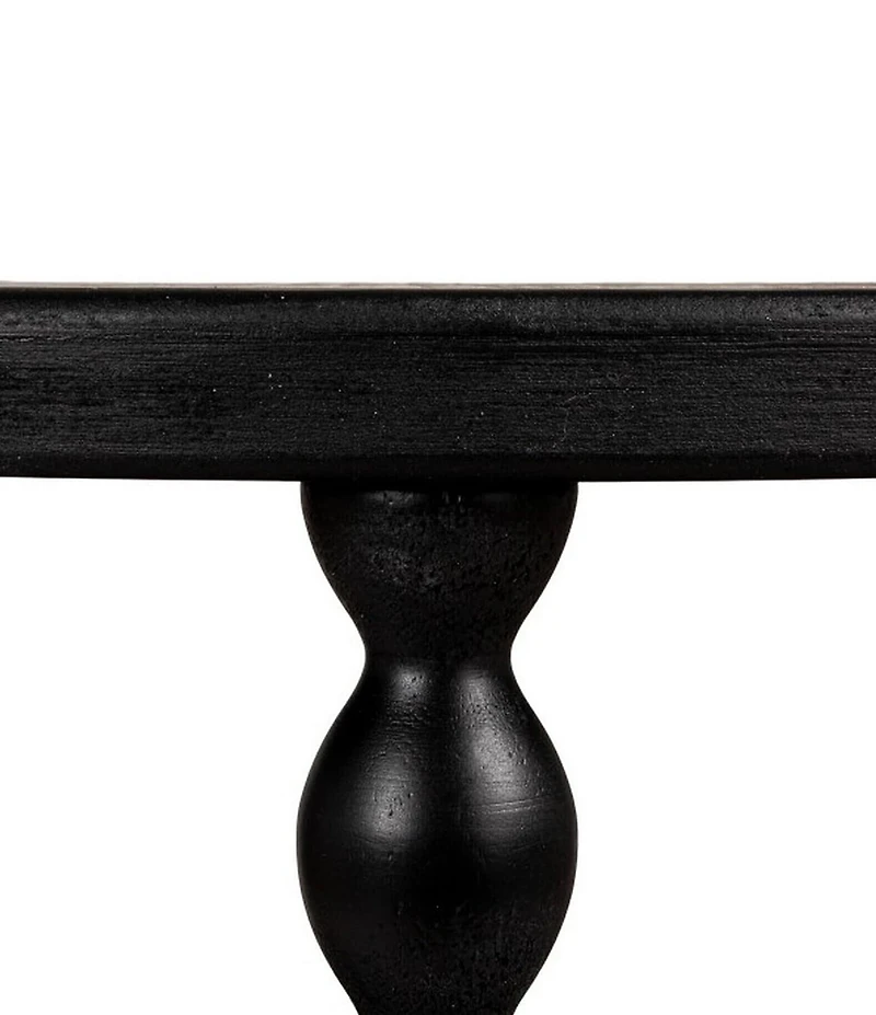 Creative Co Op Classic Bobbin Leg Wooden Round Shelf Accent Table