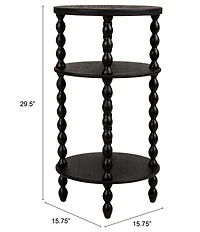 Creative Co Op Classic Bobbin Leg Wooden Round Shelf Accent Table