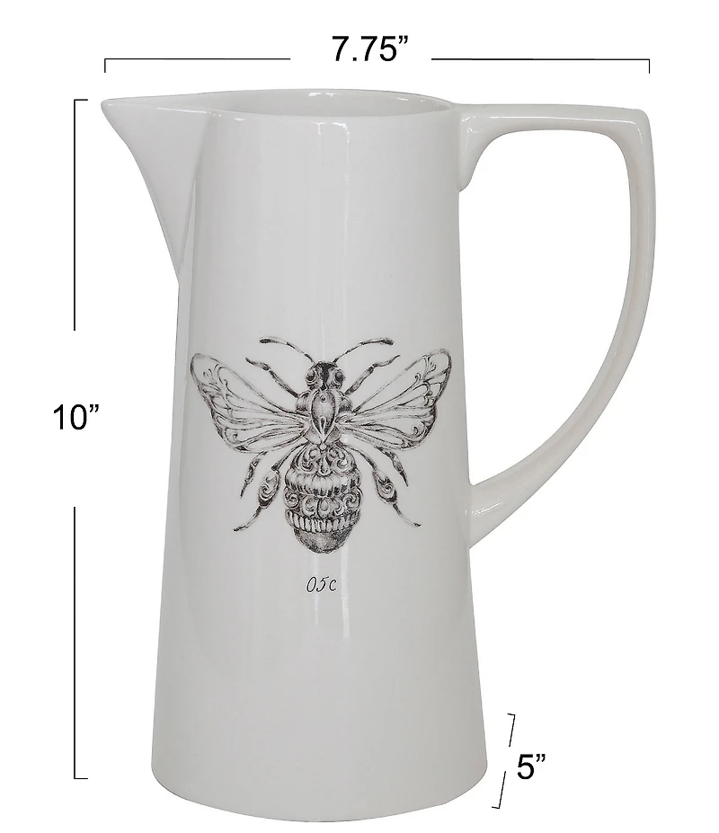 Creative Co Op Ceramic Bee Pitcher