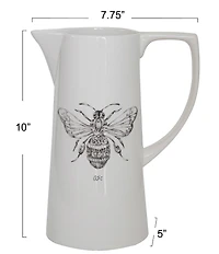 Creative Co Op Ceramic Bee Pitcher