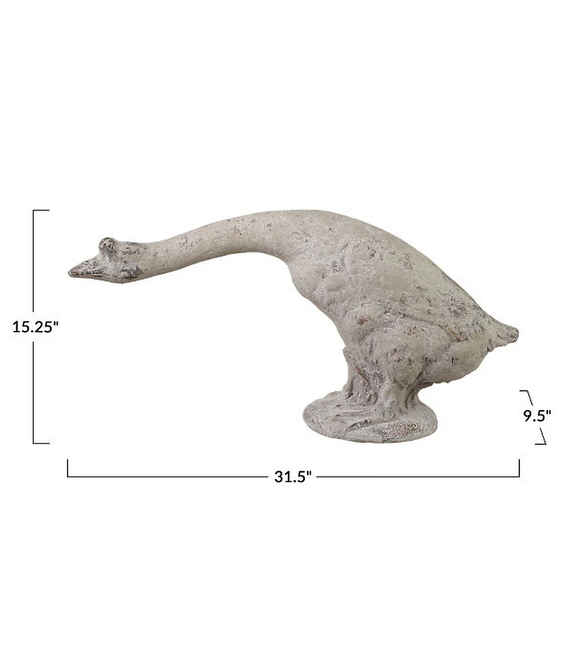 Creative Co Op Distressed Magnesia Leaning Goose Figurine