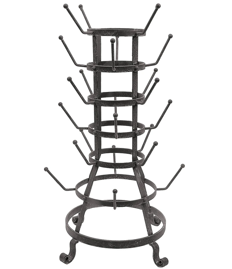 Creative Co Op Farmhouse Metal Bottle Holder with 24 Hooks