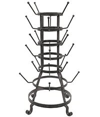 Creative Co Op Farmhouse Metal Bottle Holder with 24 Hooks