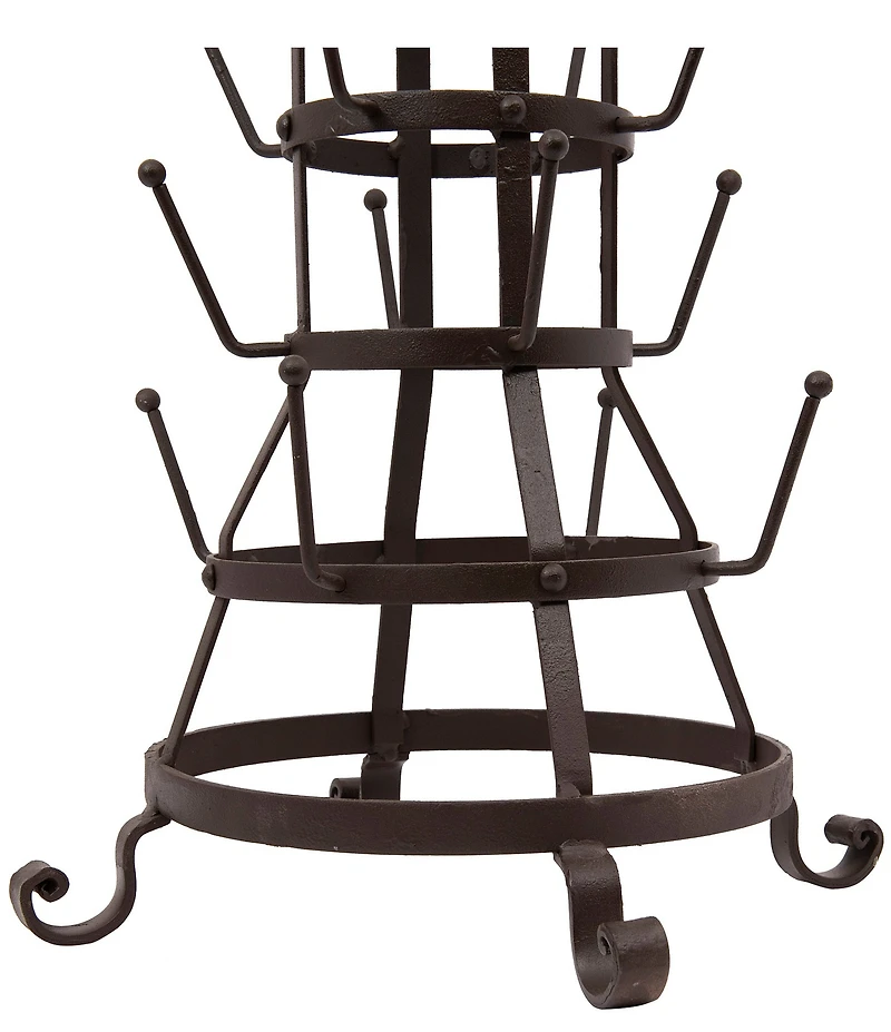 Creative Co Op Farmhouse Metal Bottle Holder with 24 Hooks