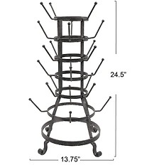 Creative Co Op Farmhouse Metal Bottle Holder with 24 Hooks