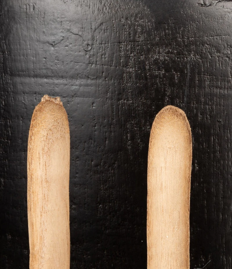 Creative Co Op Hand-Carved Wood Vertical Stripes Side Accent Table