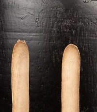 Creative Co Op Hand-Carved Wood Vertical Stripes Side Accent Table