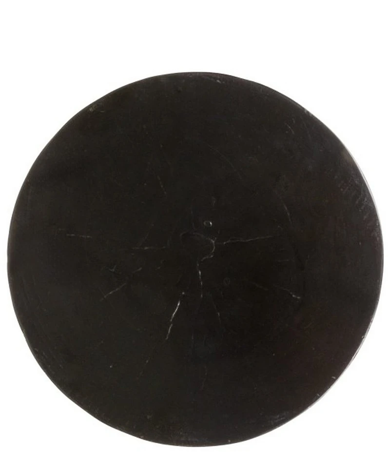 Creative Co Op Hand-Carved Wood Vertical Stripes Side Accent Table