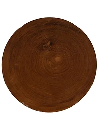 Creative Co Op Hand-Carved Wood Vertical Stripes Side Accent Table