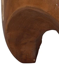 Creative Co Op Hand-Carved Wood Vertical Stripes Side Accent Table