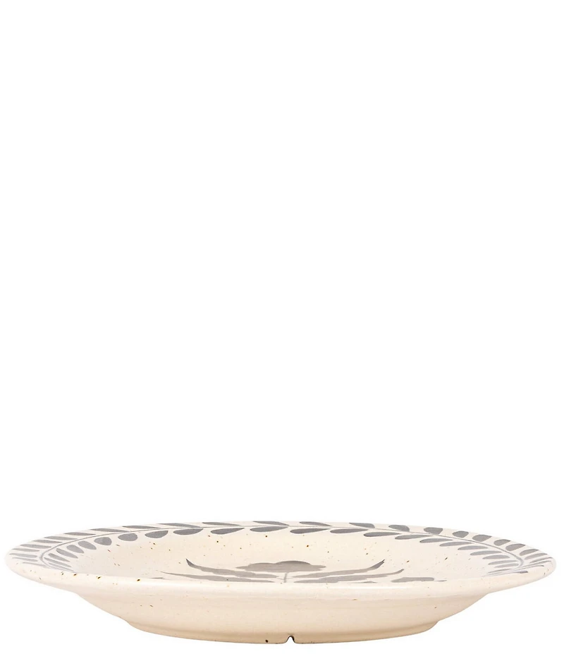 Creative Co Op Hand Painted Stoneware Platter with Floral Design