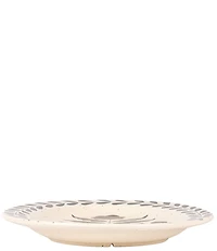 Creative Co Op Hand Painted Stoneware Platter with Floral Design