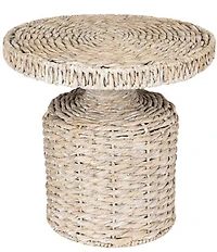 Creative Co Op Hand-Woven Water Hyacinth Accent Table