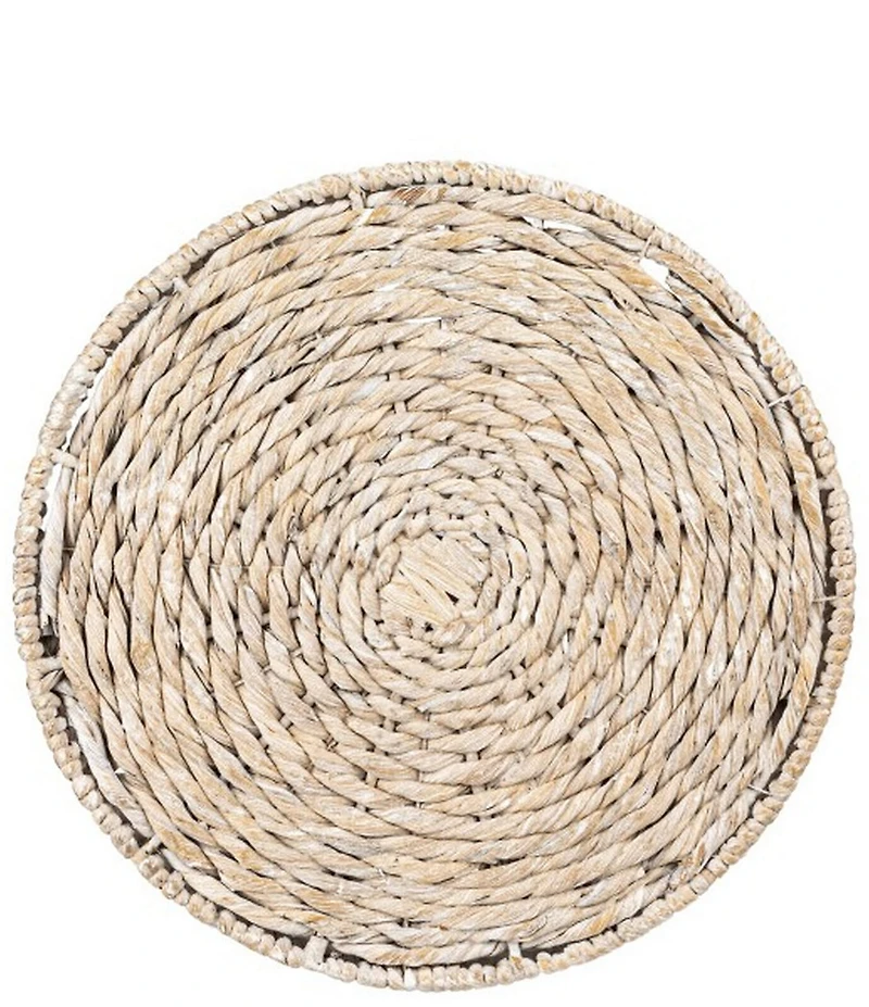 Creative Co Op Hand-Woven Water Hyacinth Accent Table