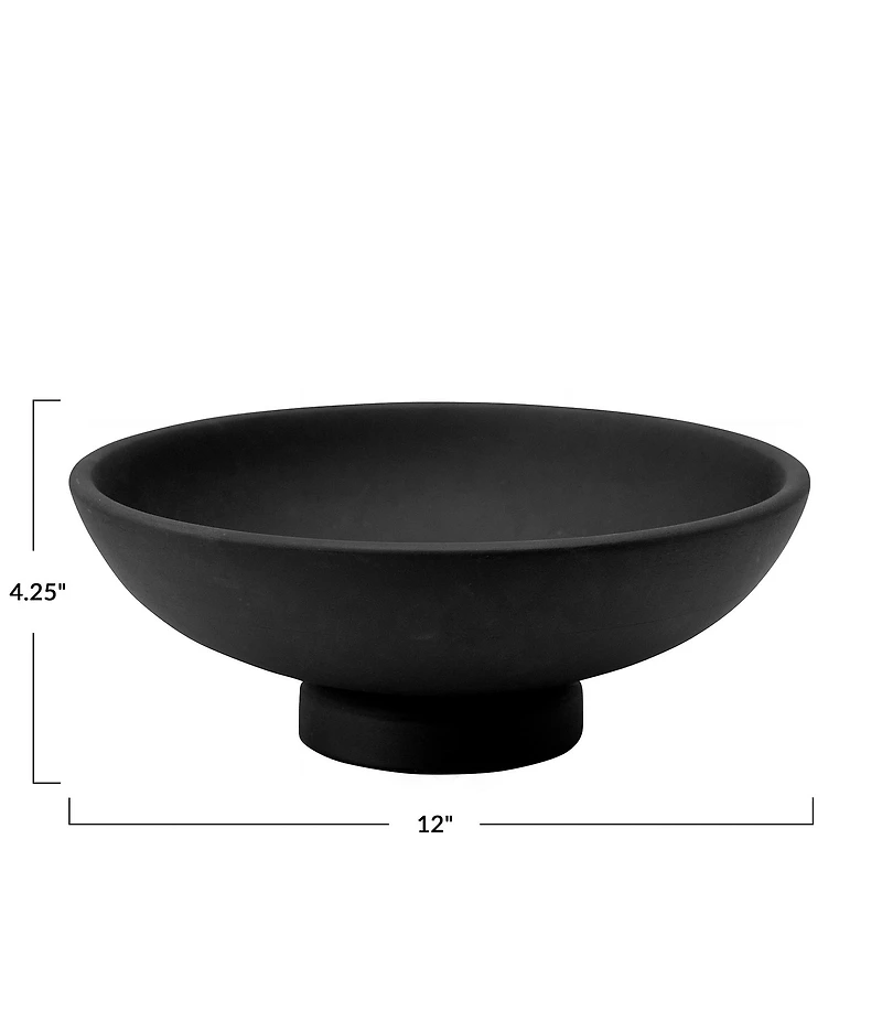 Creative Co Op Black Mango Wood Footed Bowl