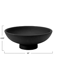 Creative Co Op Black Mango Wood Footed Bowl