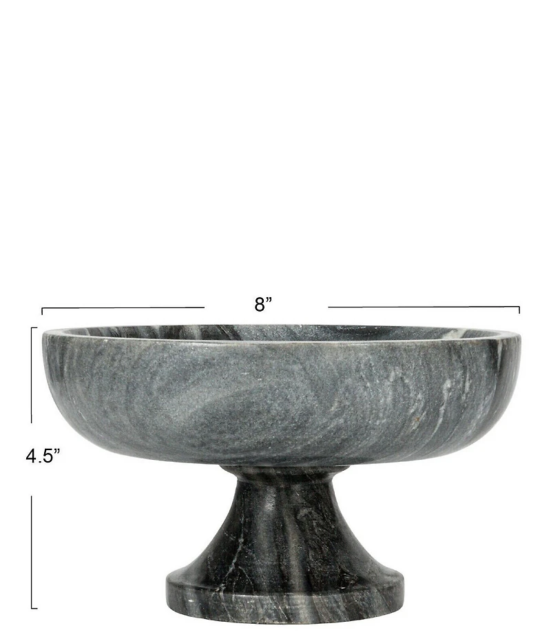 Creative Co Op Marble Footed Pedestal Bowl