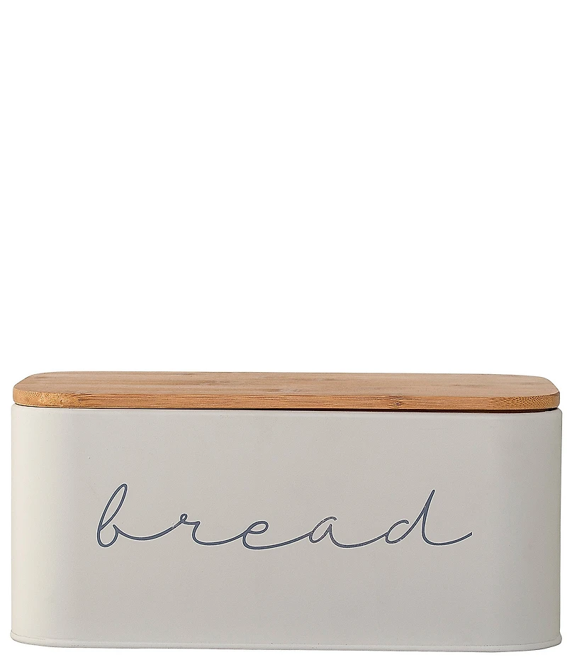 Creative Co Op Metal Bread Bin with Bamboo Lid