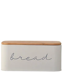 Creative Co Op Metal Bread Bin with Bamboo Lid