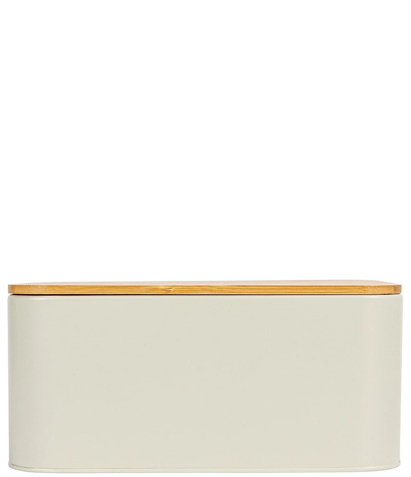 Creative Co Op Metal Bread Bin with Bamboo Lid