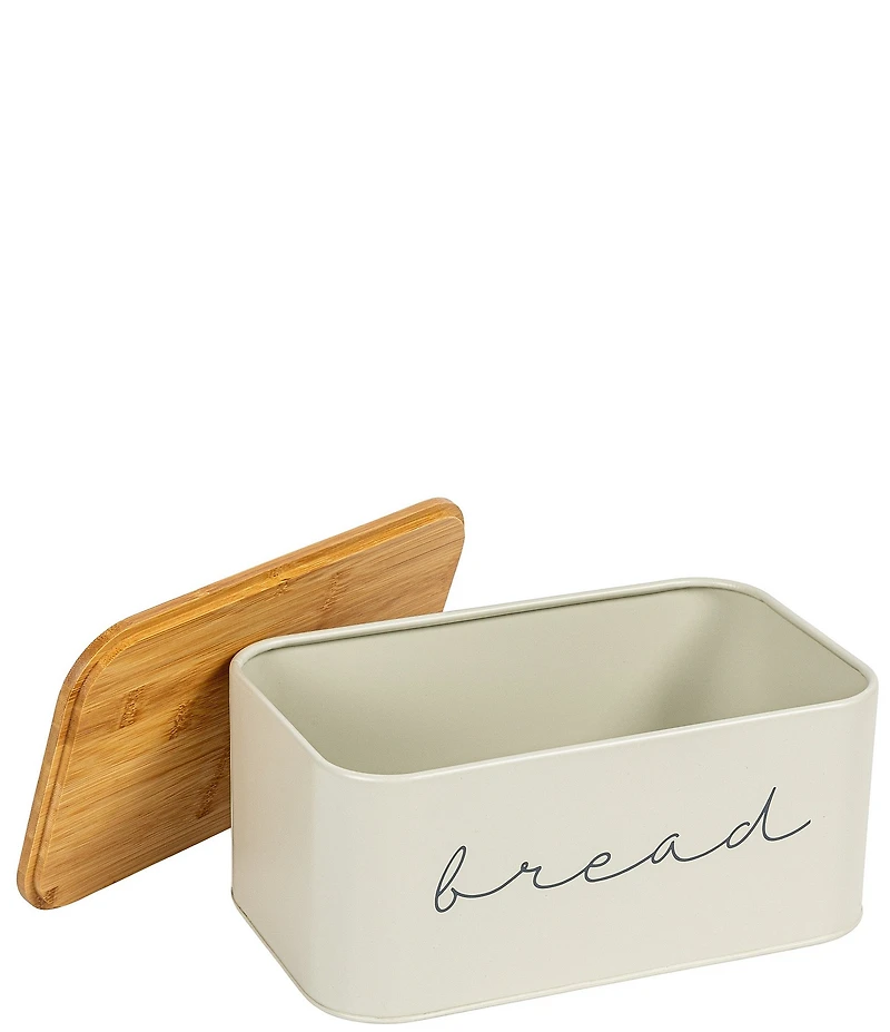 Creative Co Op Metal Bread Bin with Bamboo Lid