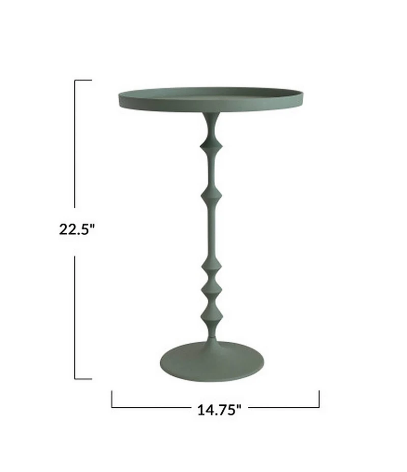 Creative Co Op Metal Round Accent Table with Sculptural Silhouette