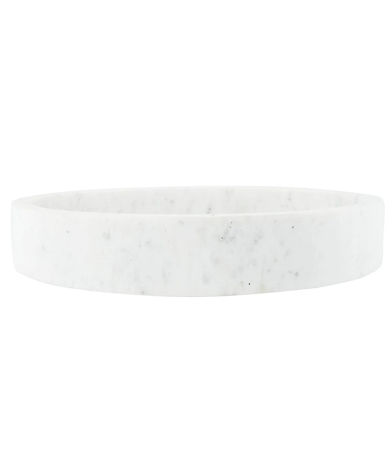 Creative Co Op Minimalist Round Carved Marble Tray