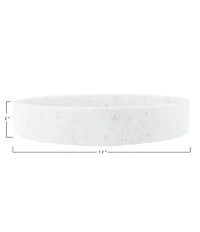 Creative Co Op Minimalist Round Carved Marble Tray