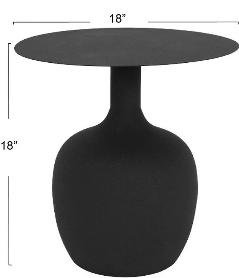 Creative Co Op Modern Textured Round Metal Side Accent Table