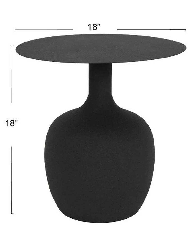 Creative Co Op Modern Textured Round Metal Side Accent Table