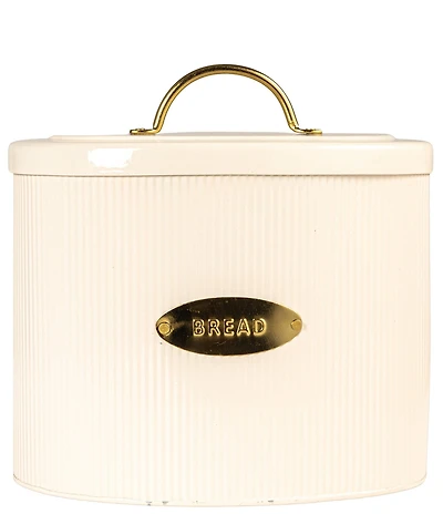 Creative Co Op Oval Metal Bread Box with Lid