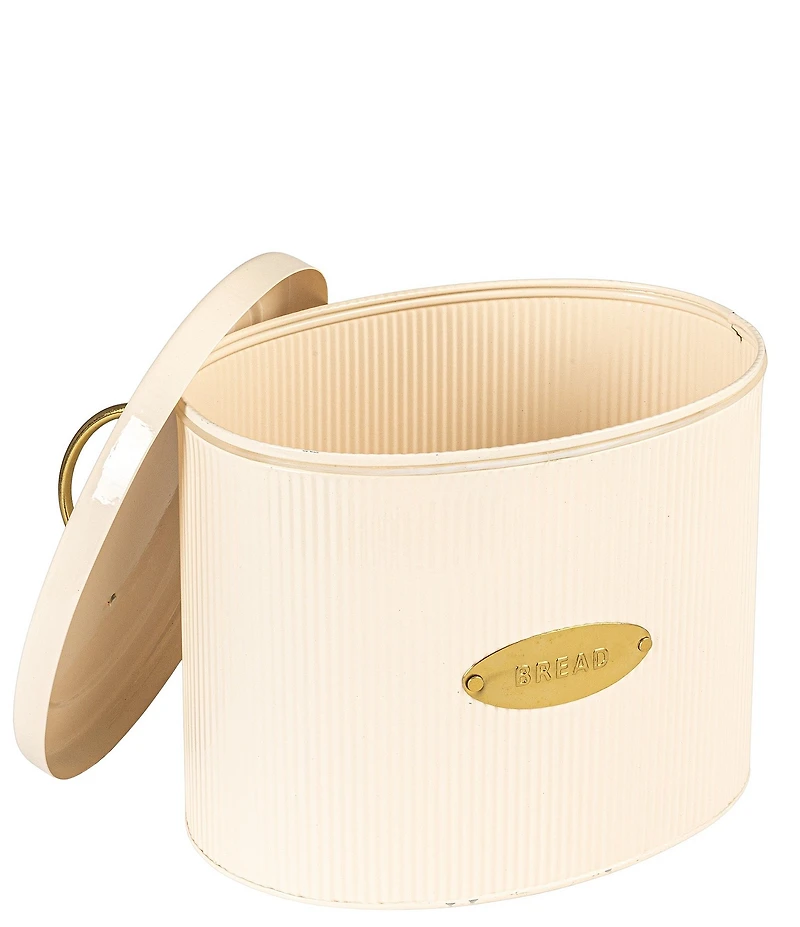 Creative Co Op Oval Metal Bread Box with Lid