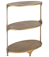 Creative Co Op Oval Shaped Metal 3-Tier Side Table