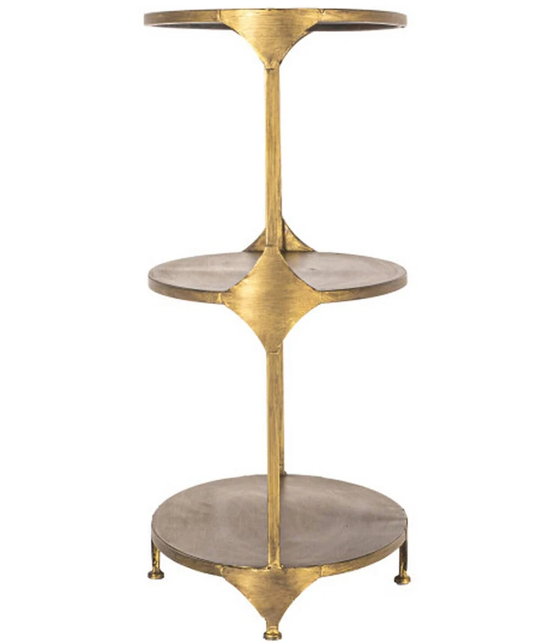 Creative Co Op Oval Shaped Metal 3-Tier Side Table