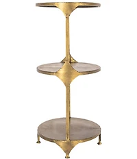 Creative Co Op Oval Shaped Metal 3-Tier Side Table