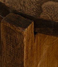 Creative Co Op Paulownia Wood Round Accent Table, Brown