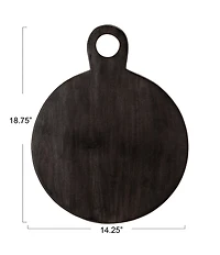 Creative Co Op Round Acacia Wood Cheese and Cutting Board
