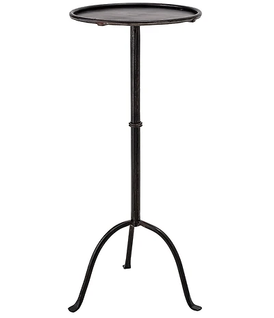 Creative Co Op Round Sleek Metal Martini Table, Black
