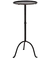 Creative Co Op Round Sleek Metal Martini Table, Black