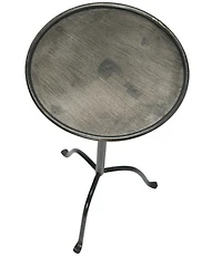 Creative Co Op Round Sleek Metal Martini Table, Black