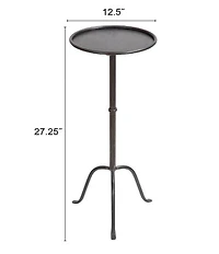 Creative Co Op Round Sleek Metal Martini Table, Black