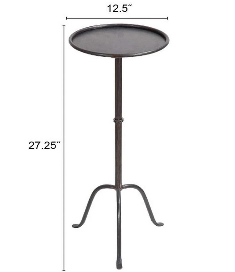 Creative Co Op Round Sleek Metal Martini Side Table